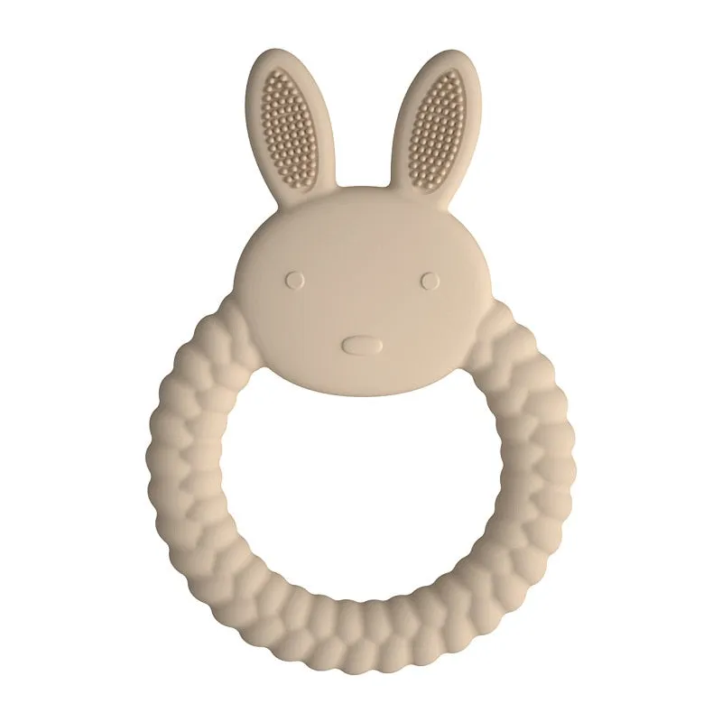 1Pcs Food Grade Baby Silicone Teether Toy Cartoon Rabbit Nursing Teething Ring BPA Free Newborn Health Molar Chewing Accessories