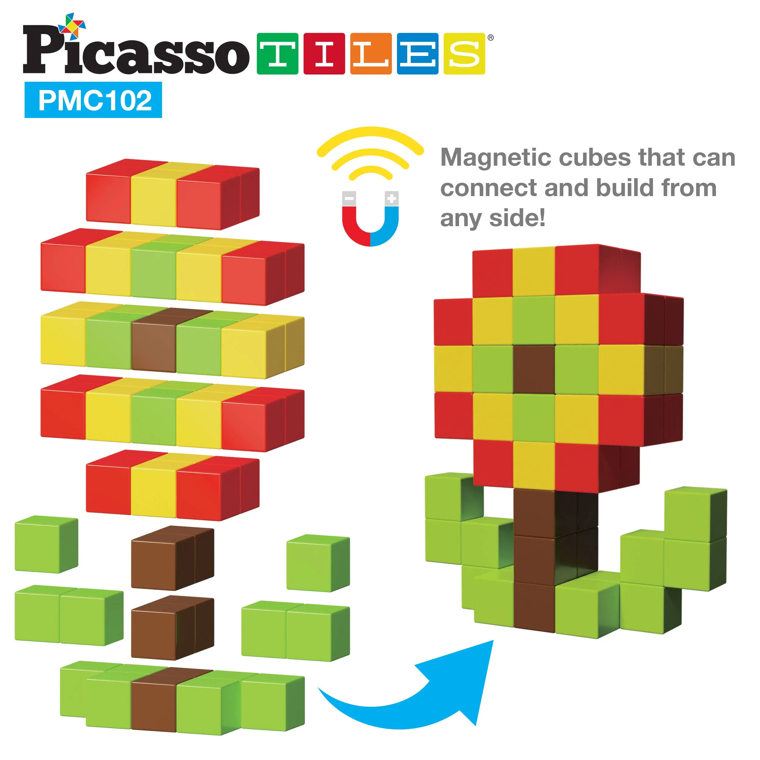 1" 102 Piece Magnetic Building Cube