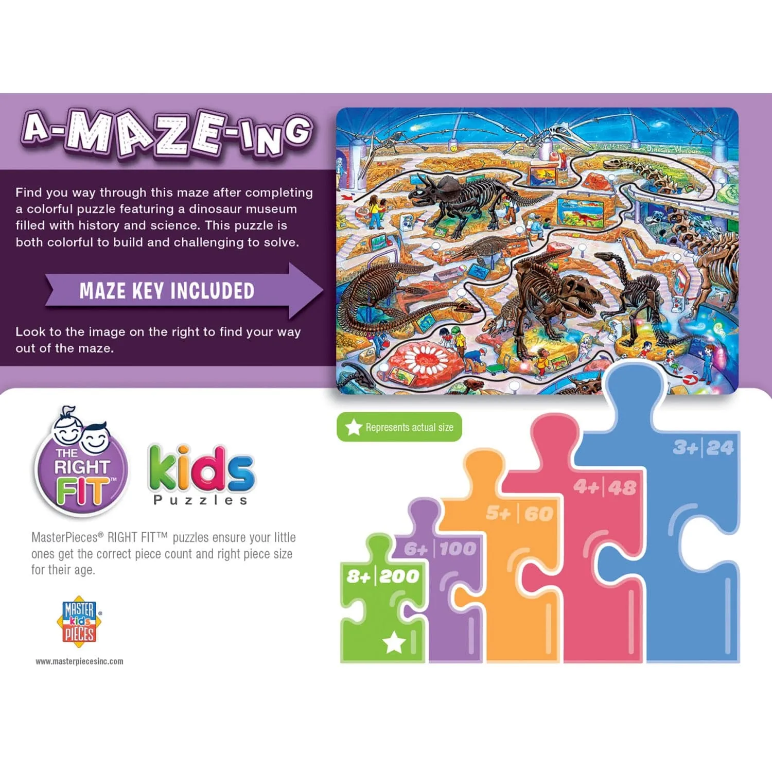 A-Maze-ing - Dinosaur Museum 200 Piece Jigsaw Puzzle