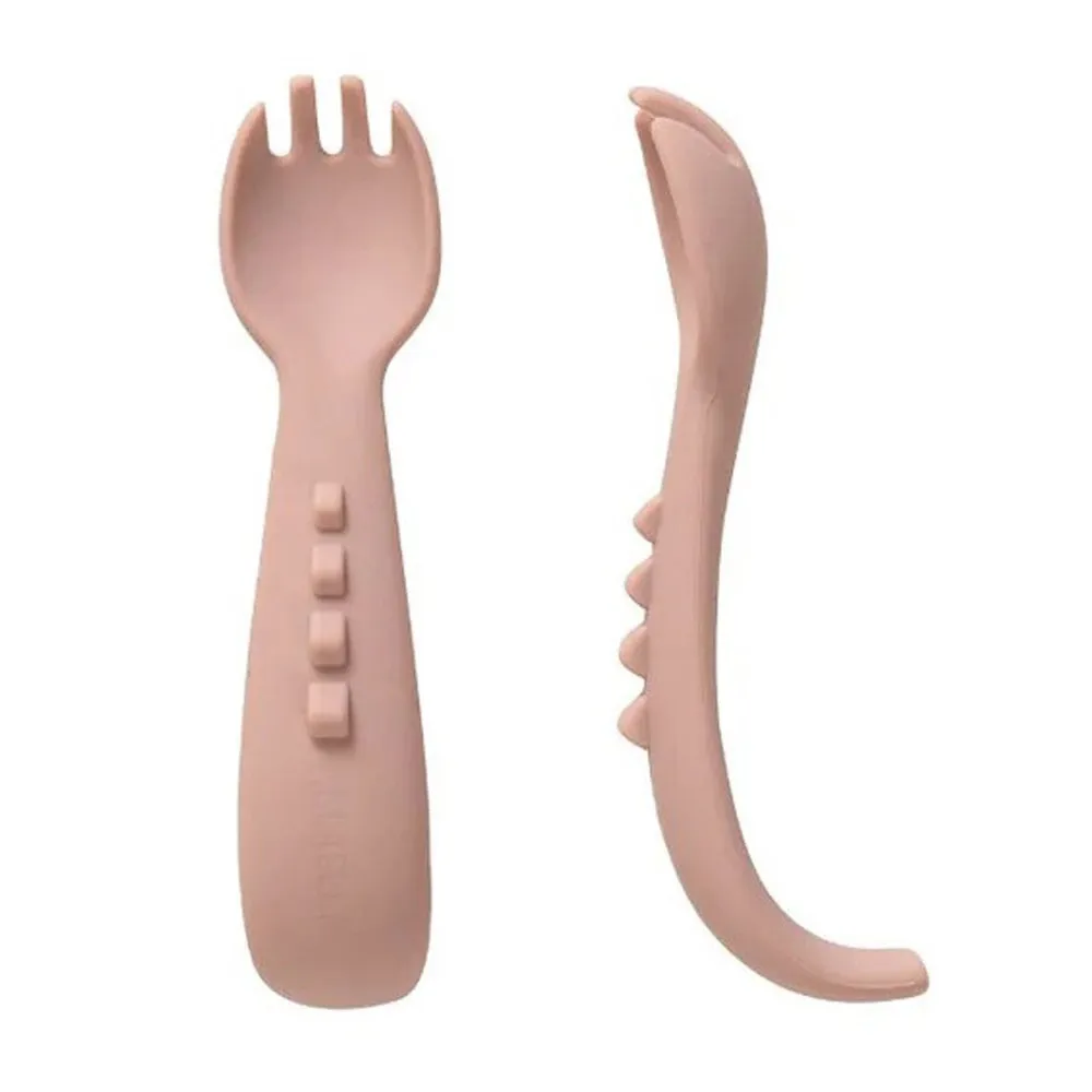 All4Ella Curved Silicone Forks 2pk Dusty Pink