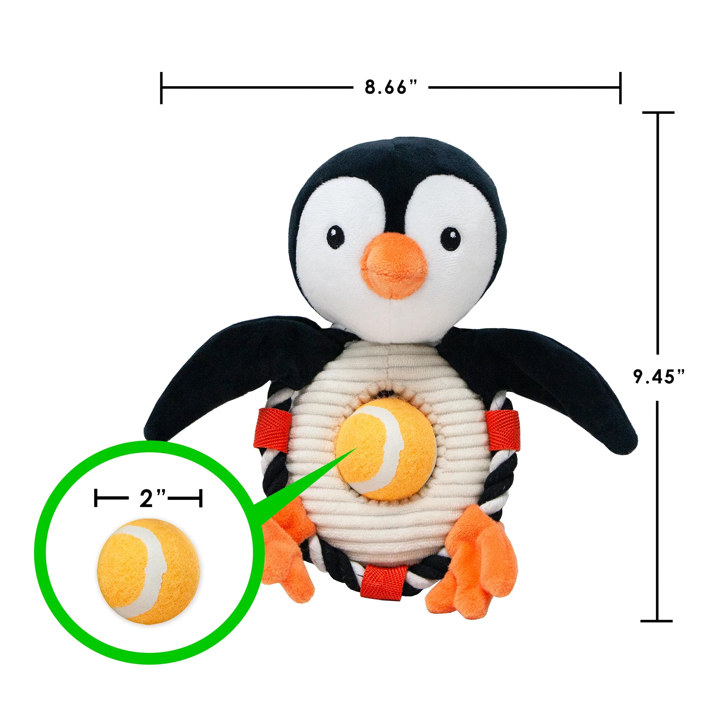 Bubbles the Penguin Dog Toy