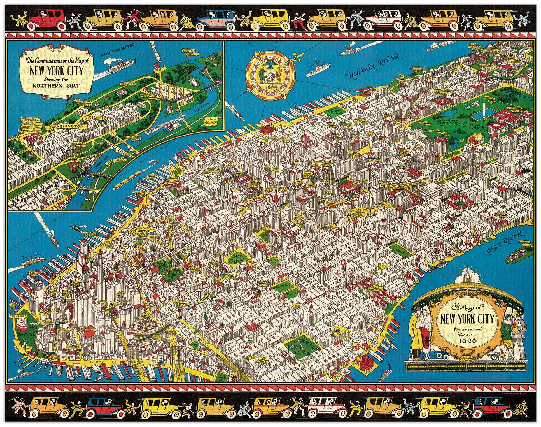 Cavallini & Co. Map of New York 1000 Piece Puzzle