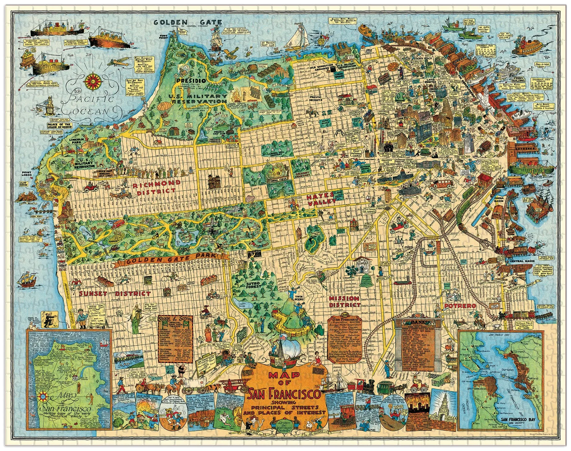 Cavallini & Co. Map of San Francisco 1000 Piece Puzzle