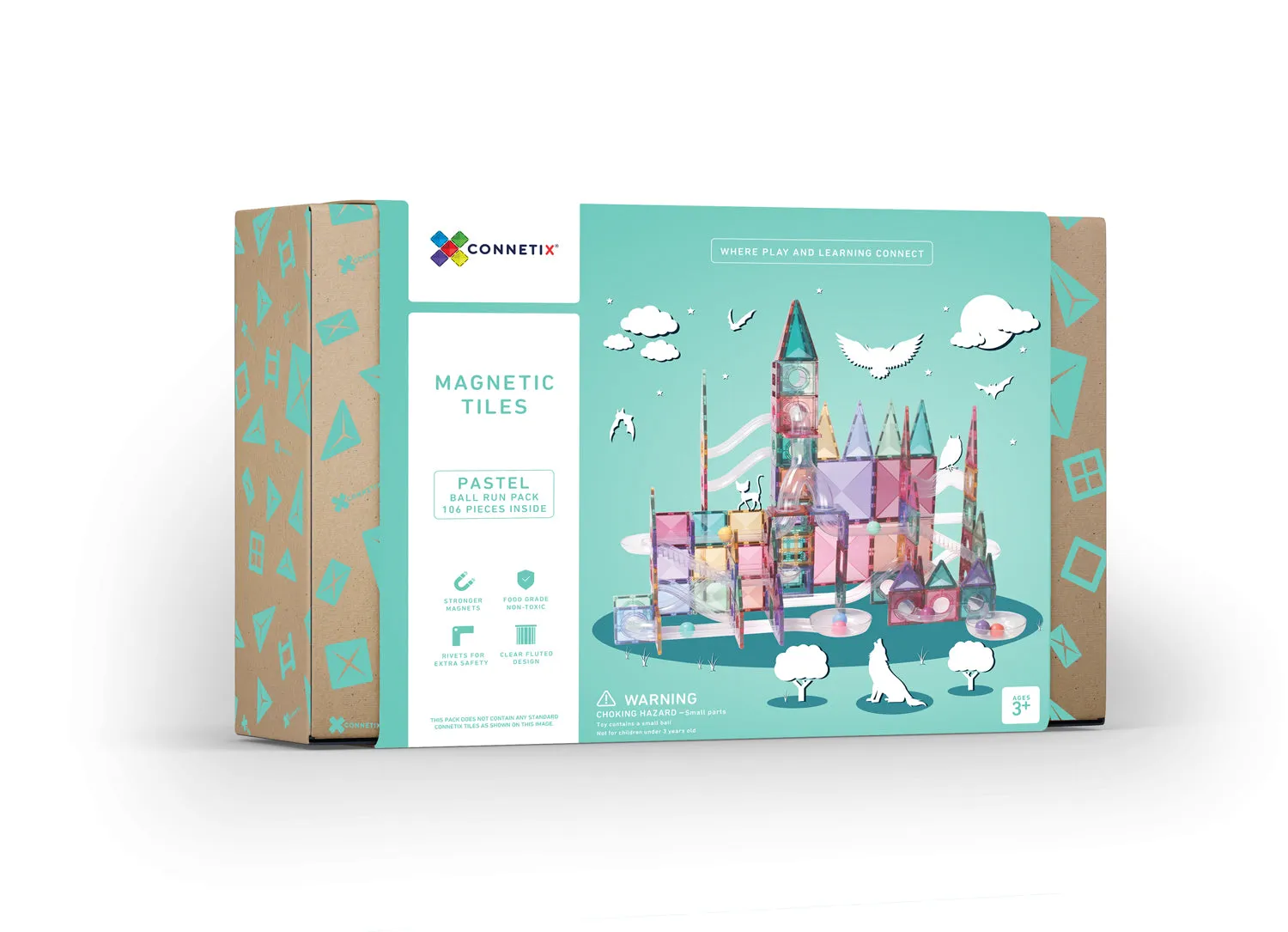 Connetix Tiles - 106 Piece Pastel Ball Run Pack