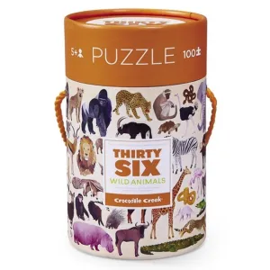 Crocodile Creek - Puzzle Canister 100pcs - Wild Animals