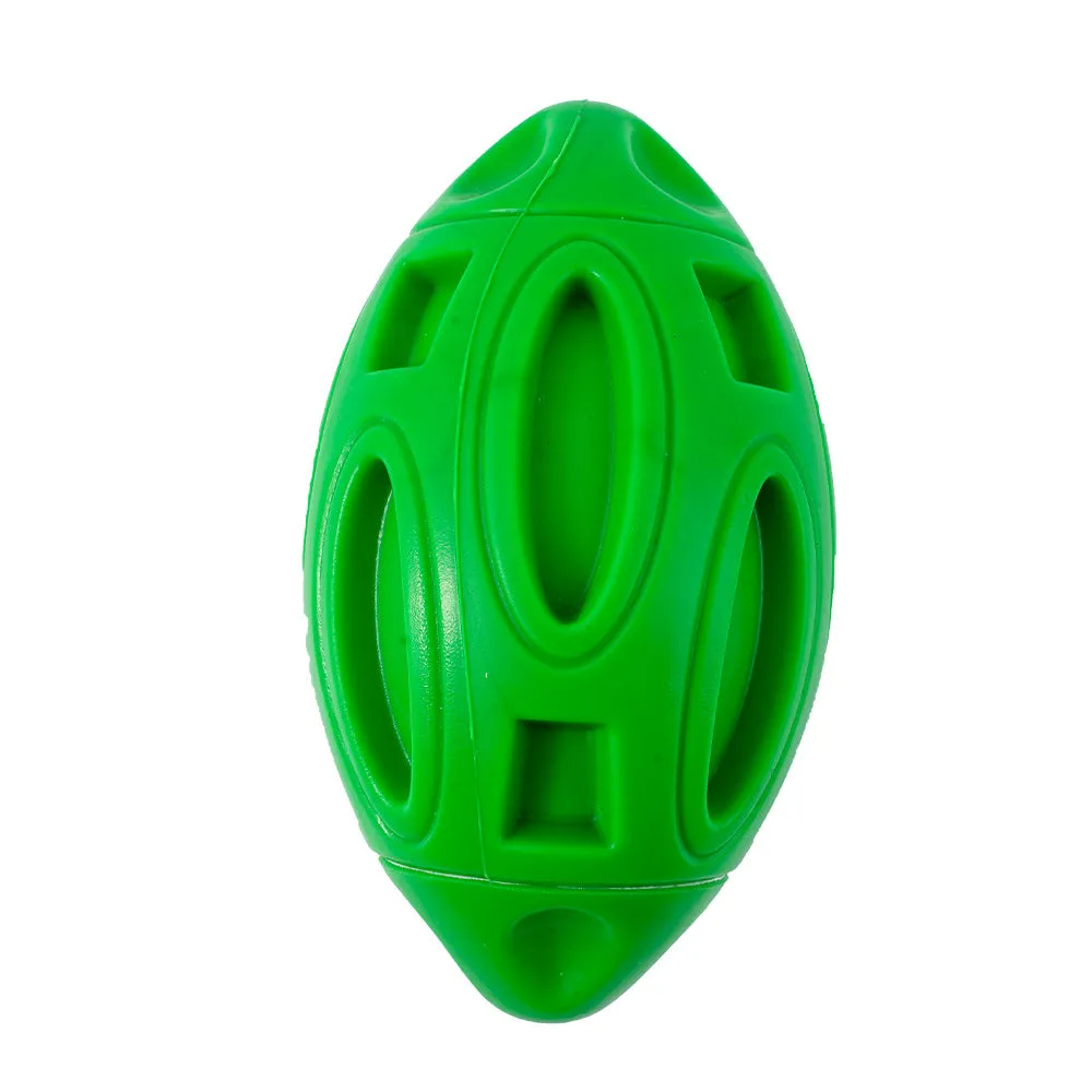 Durable Rubber Squeaky Rugby Dog Ball