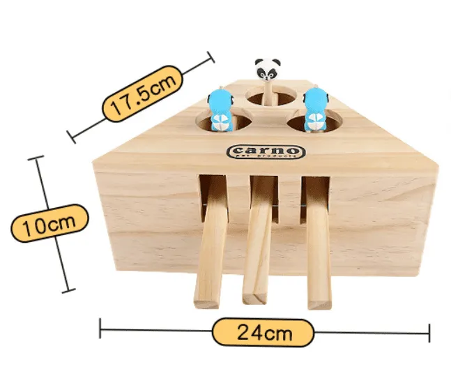 Engaging Wooden Cat and Hamster Interactive Toy