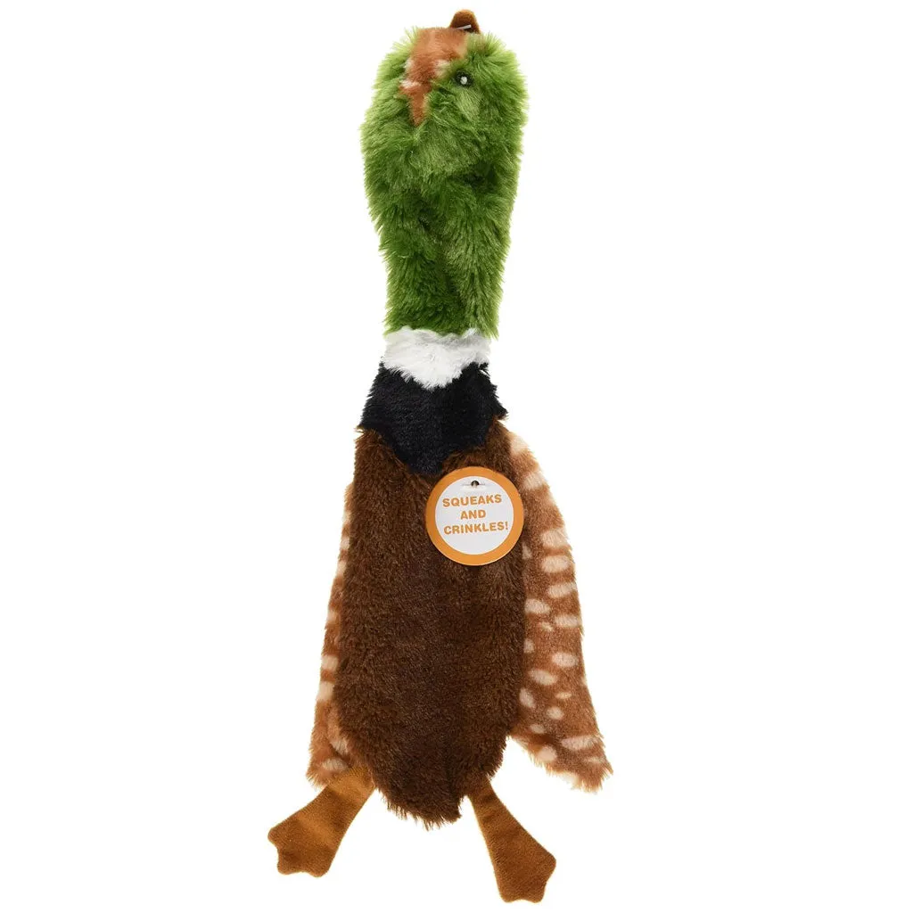 Ethical Pet Skinneeez Crinklers Bird Stuffing-Free Squeaky Plush Dog Toy, Assorted