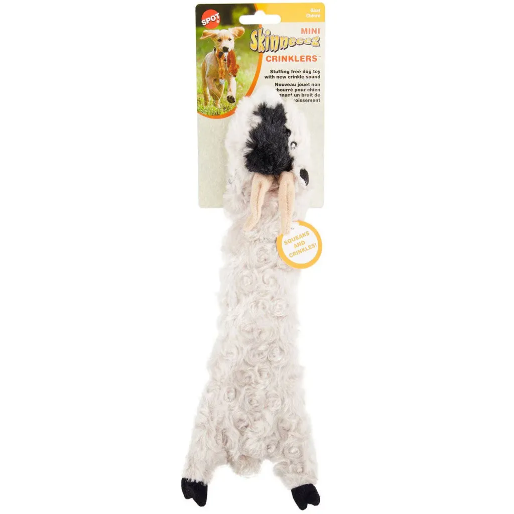 Ethical Pet Skinneeez Crinklers Goat Stuffing-Free Squeaky Plush Dog Toy