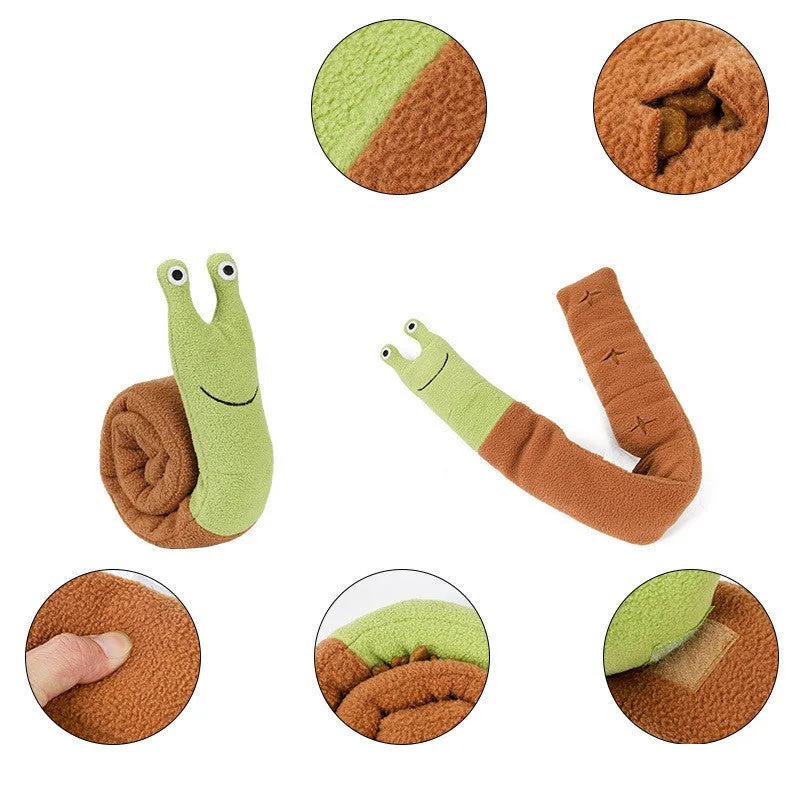 Fleece Interactive Dog Puzzle Snails Toys