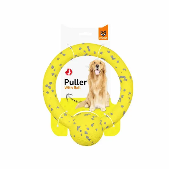 FOFOS Durable Puller Dog toy - Yellow / Grey