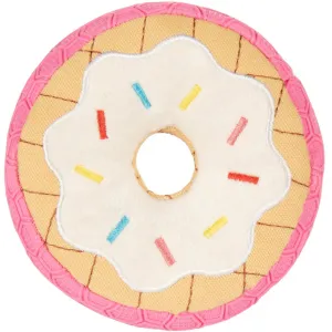 GoDog Tough N Texture Donut Dog Toy, Pink, 5"