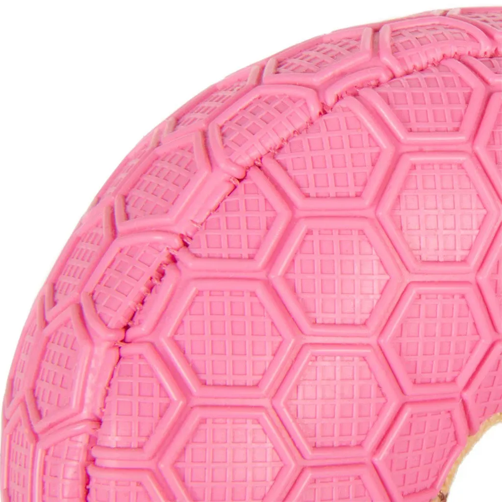 GoDog Tough N Texture Donut Dog Toy, Pink, 5"