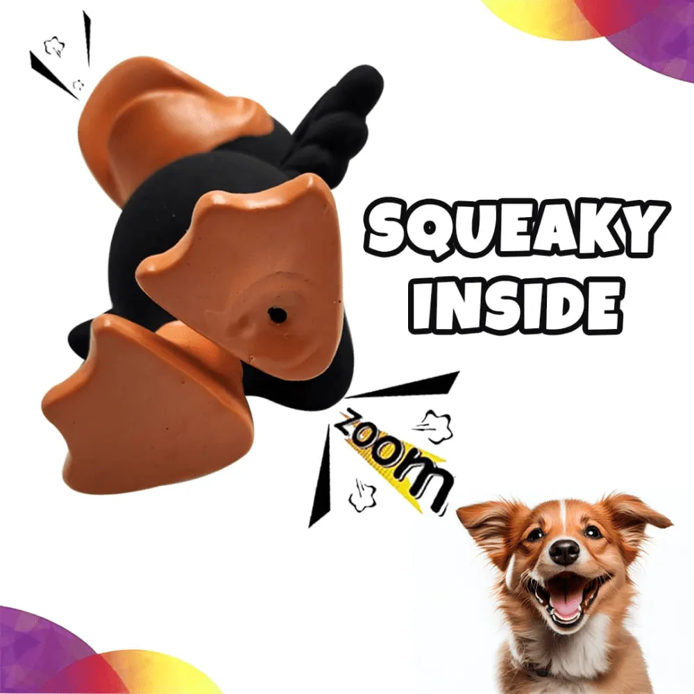 Goofy Tails Latex Squeaky Duck Toy for Dogs