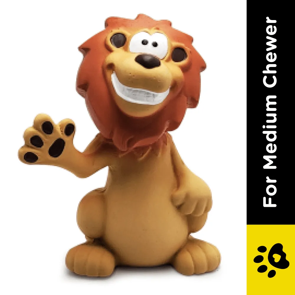 Goofy Tails Latex Squeaky Lion Toy for Dogs