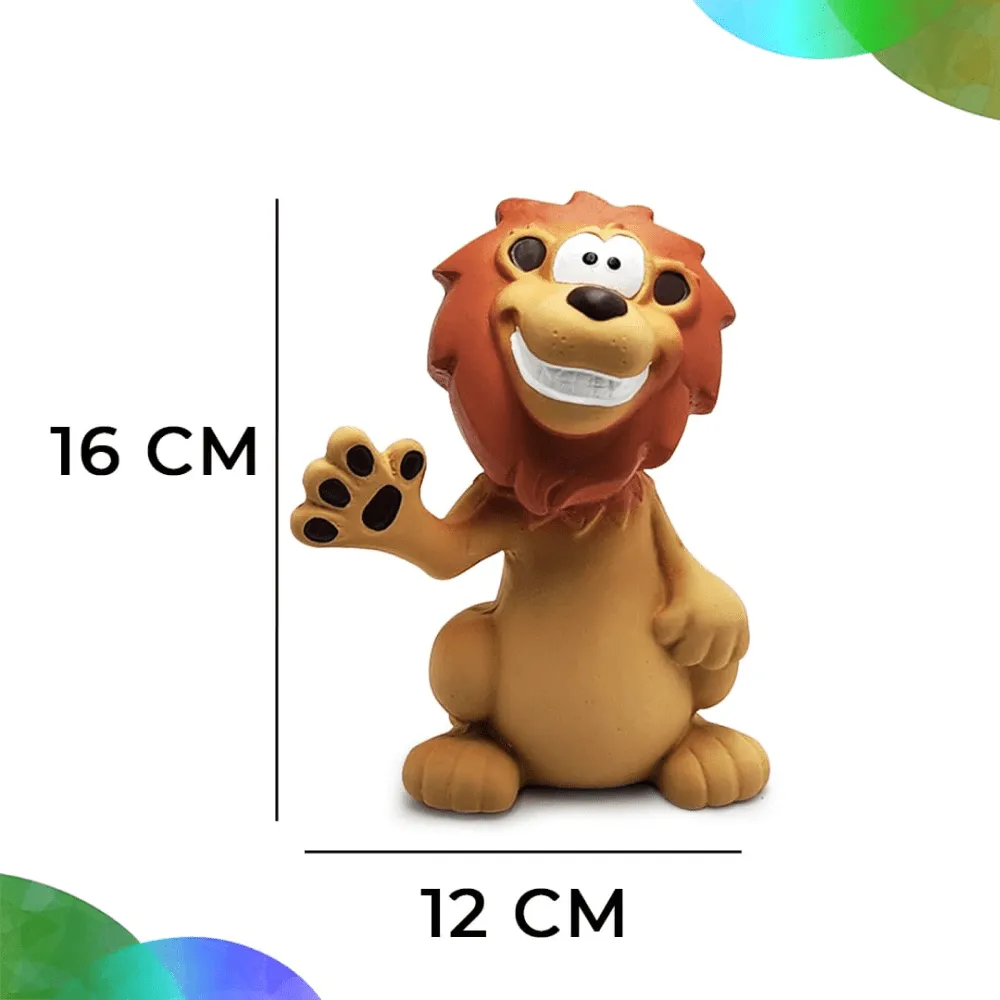 Goofy Tails Latex Squeaky Lion Toy for Dogs