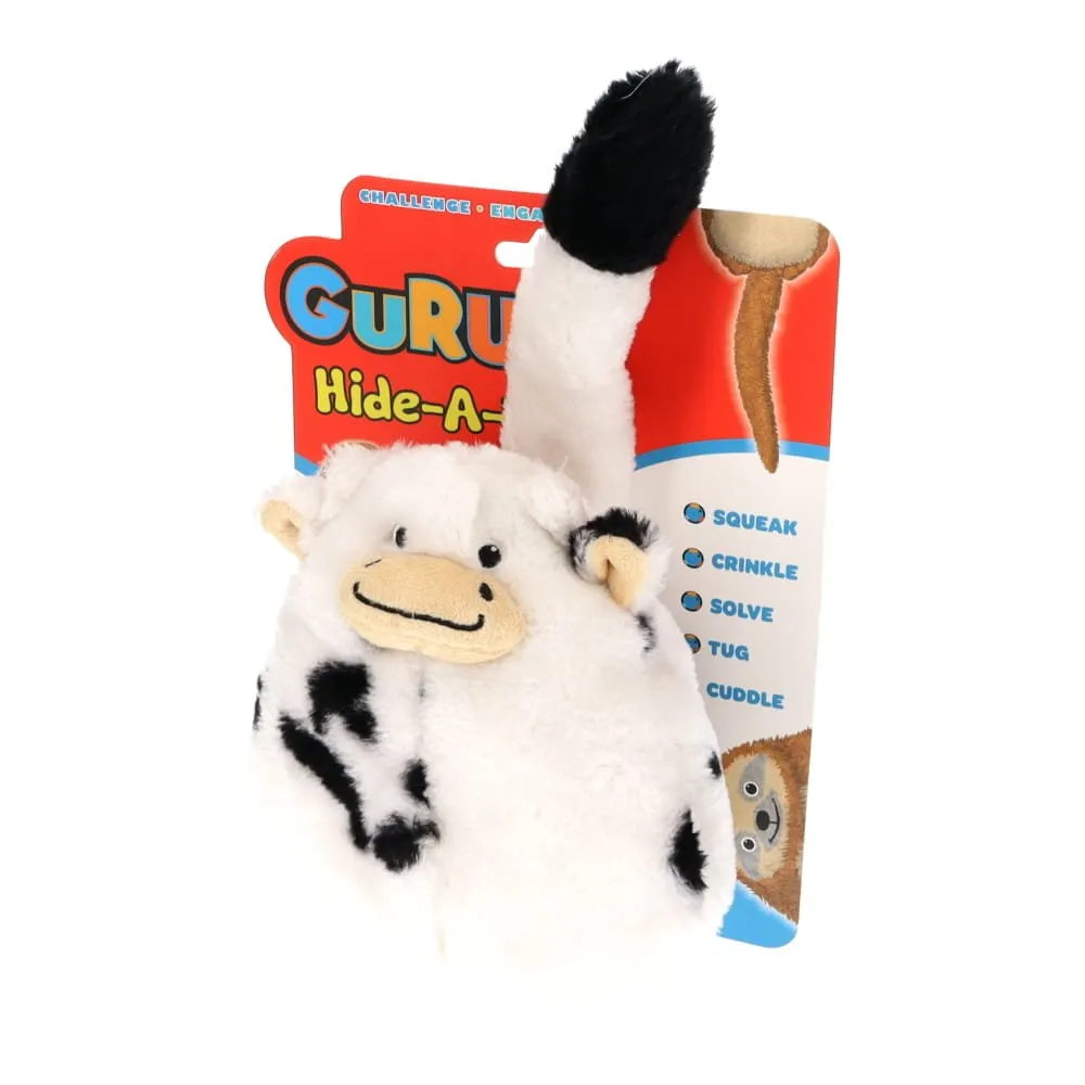 GURU Hide A Tail Cow Plush Dog Enrichment Toy Medium^^^