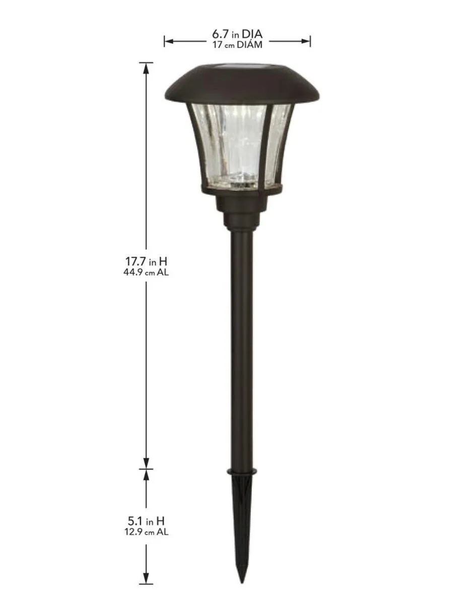 Hampton Bay Solar Pathway Light LED Landscape 10 Lumens Bronze (8-Pack)