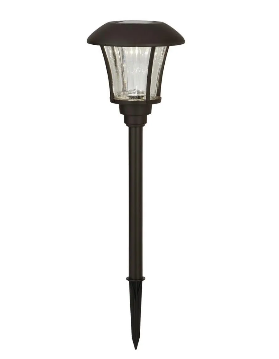 Hampton Bay Solar Pathway Light LED Landscape 10 Lumens Bronze (8-Pack)