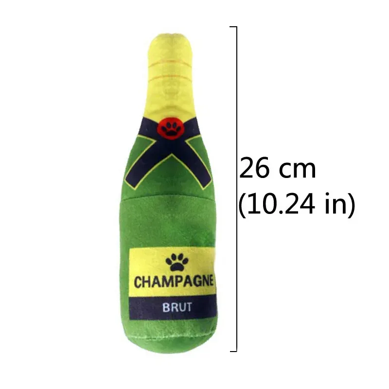 Interactive Dog Toys - Champagne, Wine, Whisky Bottle-Shaped Plush Toys