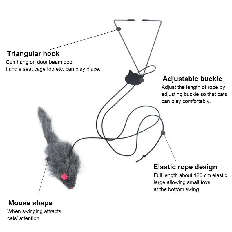 Interactive Hanging Door Cat Toy with Plush Mouse