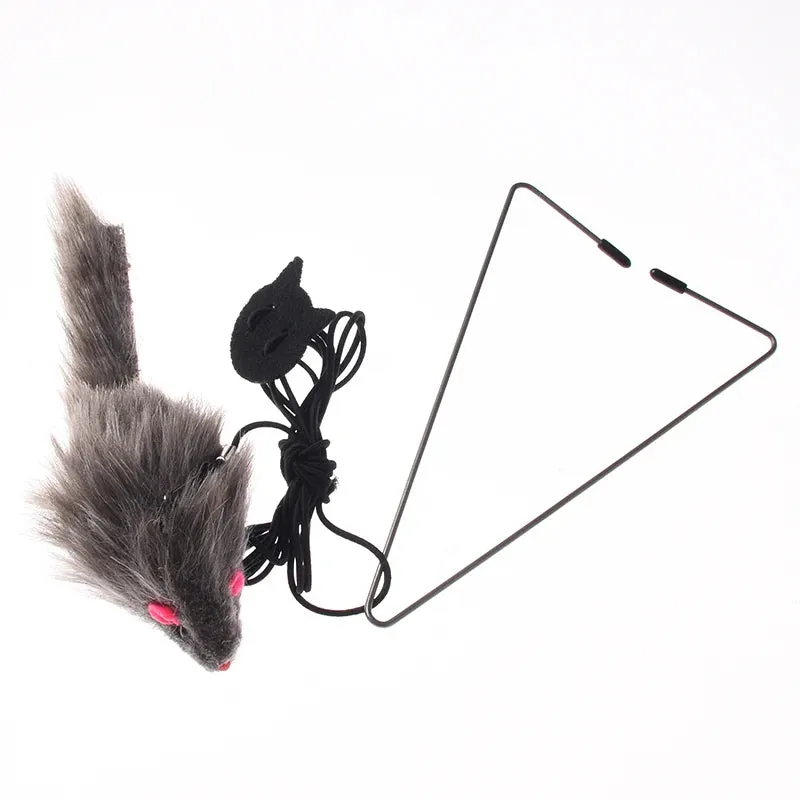 Interactive Hanging Door Cat Toy with Plush Mouse