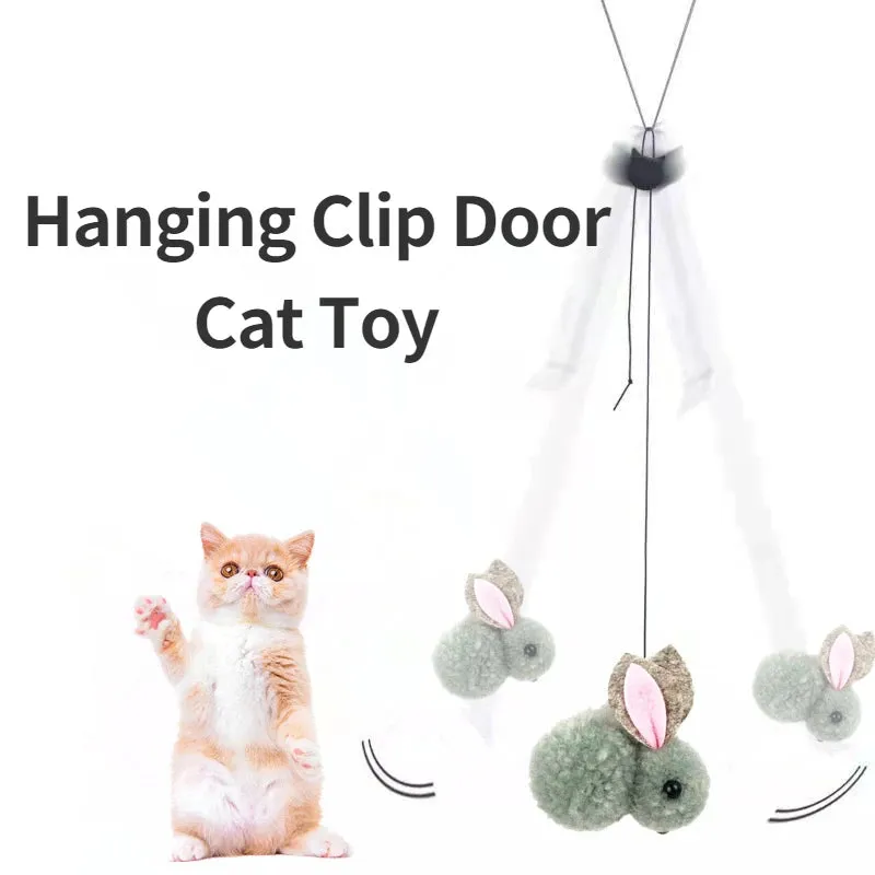 Interactive Hanging Door Cat Toy with Plush Mouse