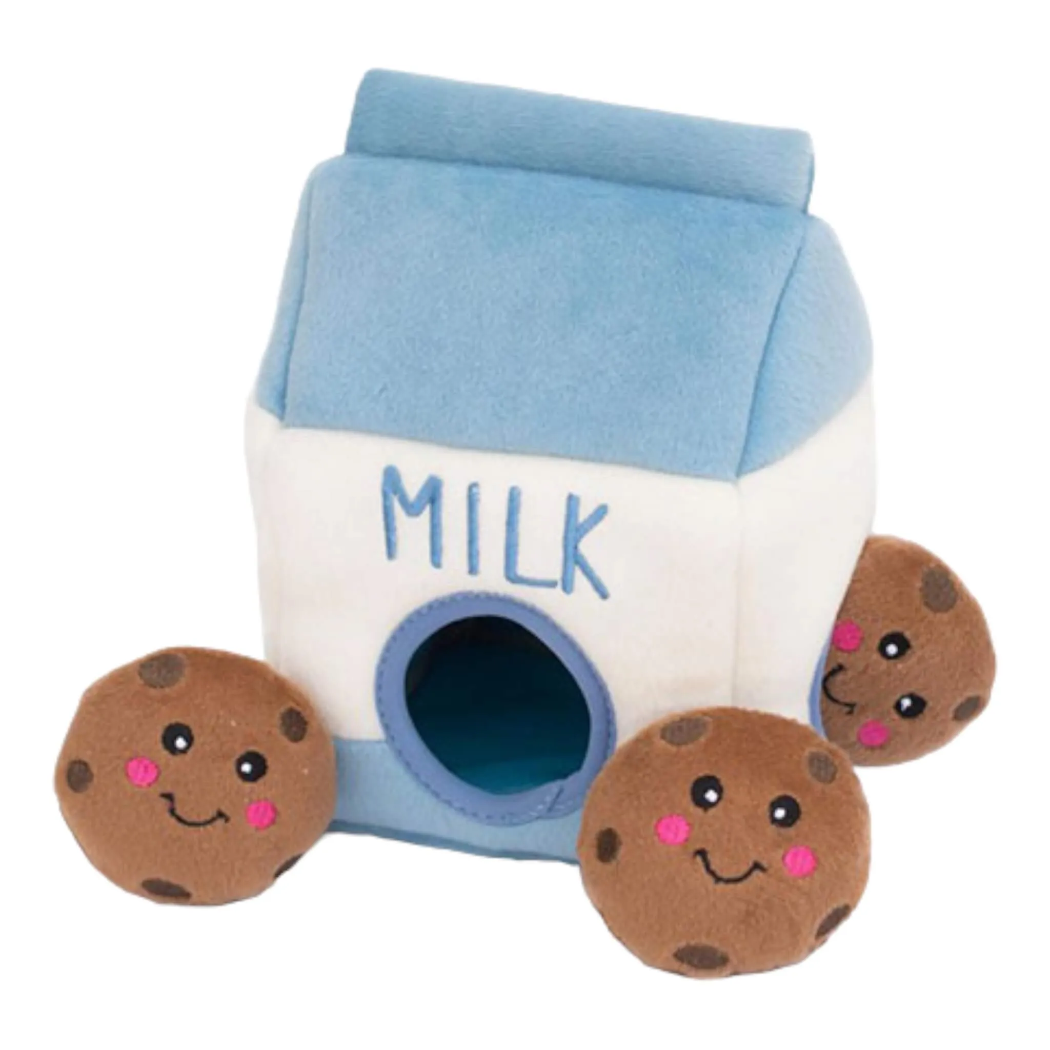 Milk and Cookies Zippy Burrow Plush Dog Toy