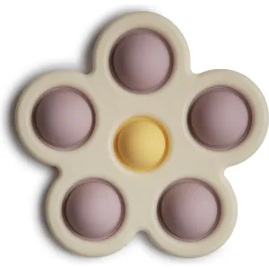 Mushie Flower Press Toy- Soft Lilac/Daffodil/Ivory