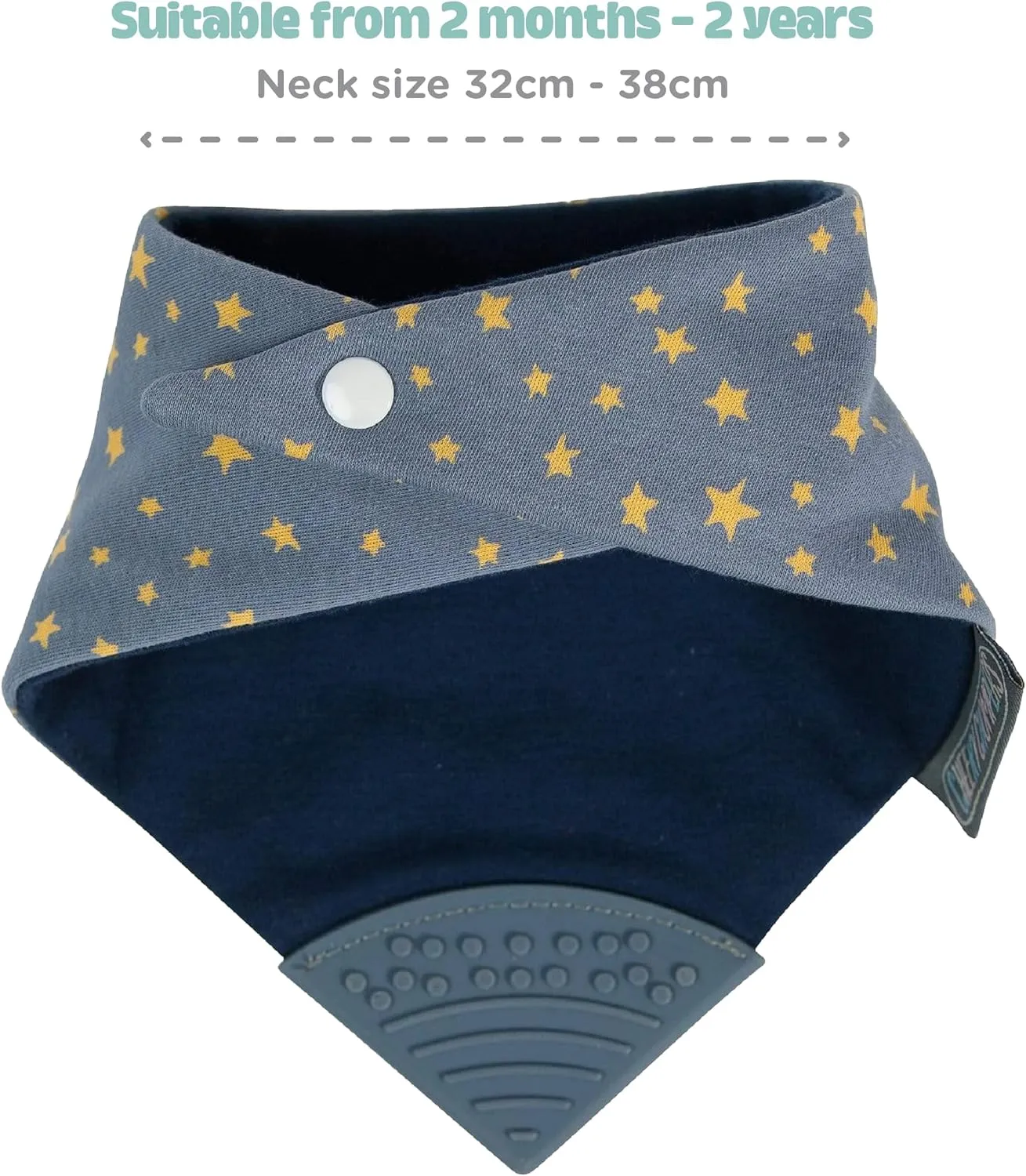 Neckerchew Teething Dribble Bib - Midnight Stars