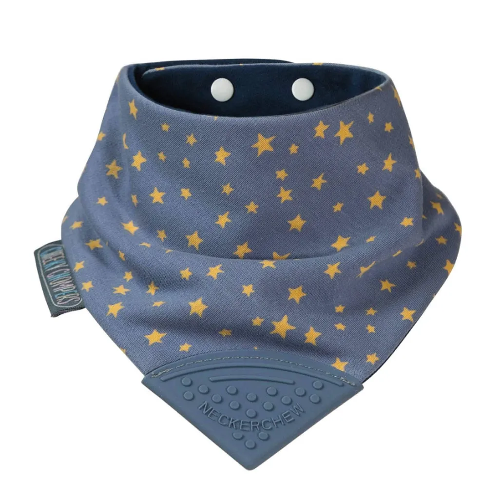 Neckerchew Teething Dribble Bib - Midnight Stars