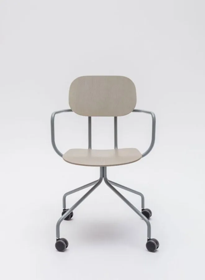 New School  Chair Fixed Base Plywood Seating (Customizable)