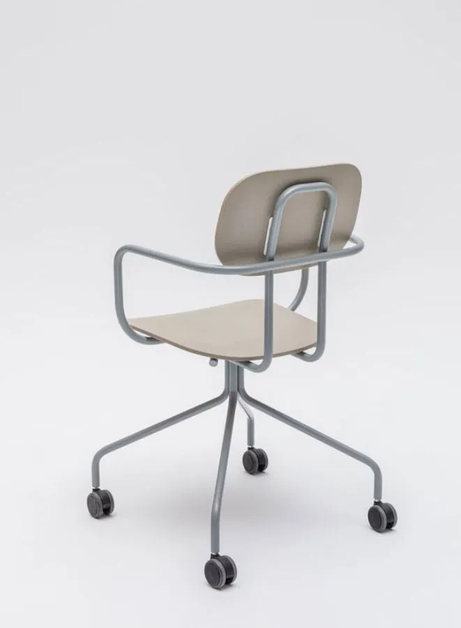 New School  Chair Fixed Base Plywood Seating (Customizable)