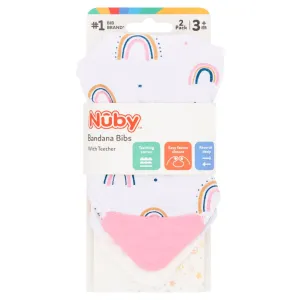 Nuby Teether Bandana Bibs 2-Pack Pink