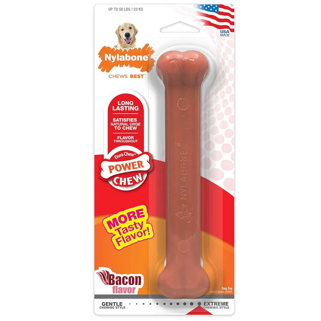 Nylabone Power Chew Durable Dog Toy Bacon Flavor