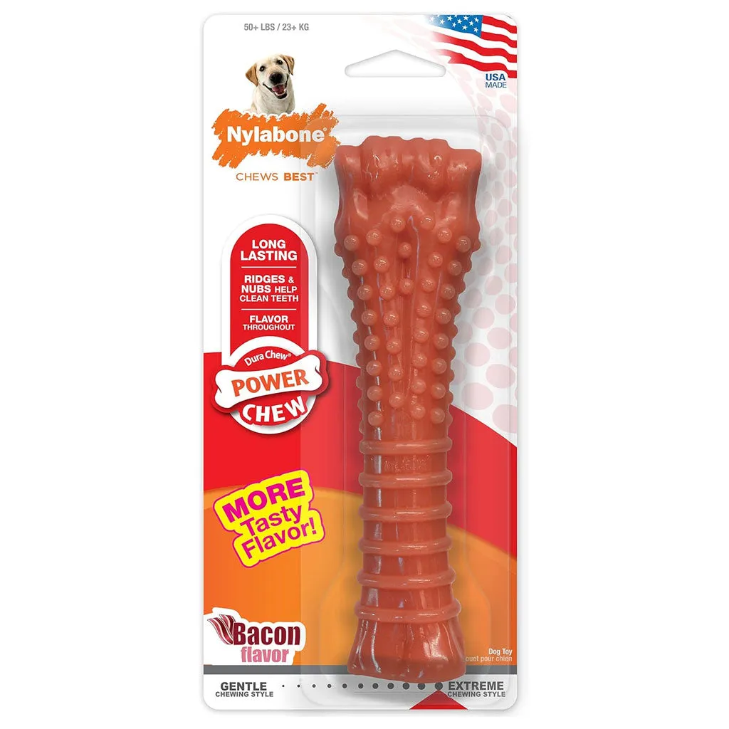 Nylabone Power Chew Durable Dog Toy Bacon Flavor