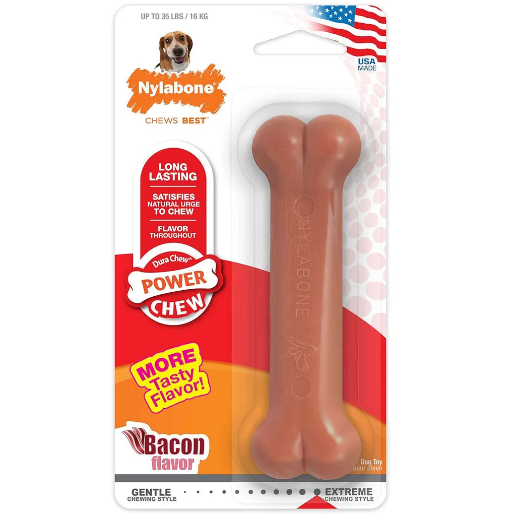 Nylabone Power Chew Durable Dog Toy Bacon Flavor