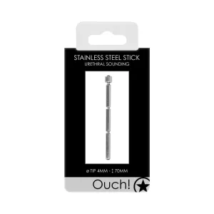 Ouch! Urethral Sounding Stainless Steel Tier Stick 4mm