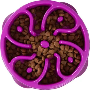 OUTWARD HOUND -  Fun Feeder Purple Dog Bowl Small - 8.5" Diameter