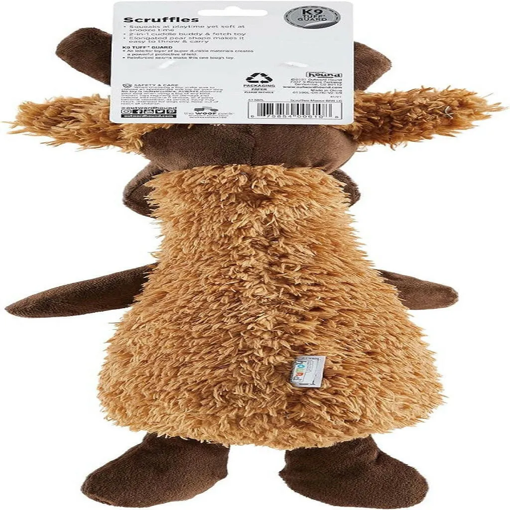 Outward Hound Scruffles Moose Plush Squeaky Toy For Dogs