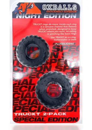 Oxballs Truckt Plus  Silicone Cock Ring (2 Pack) - Night Edition