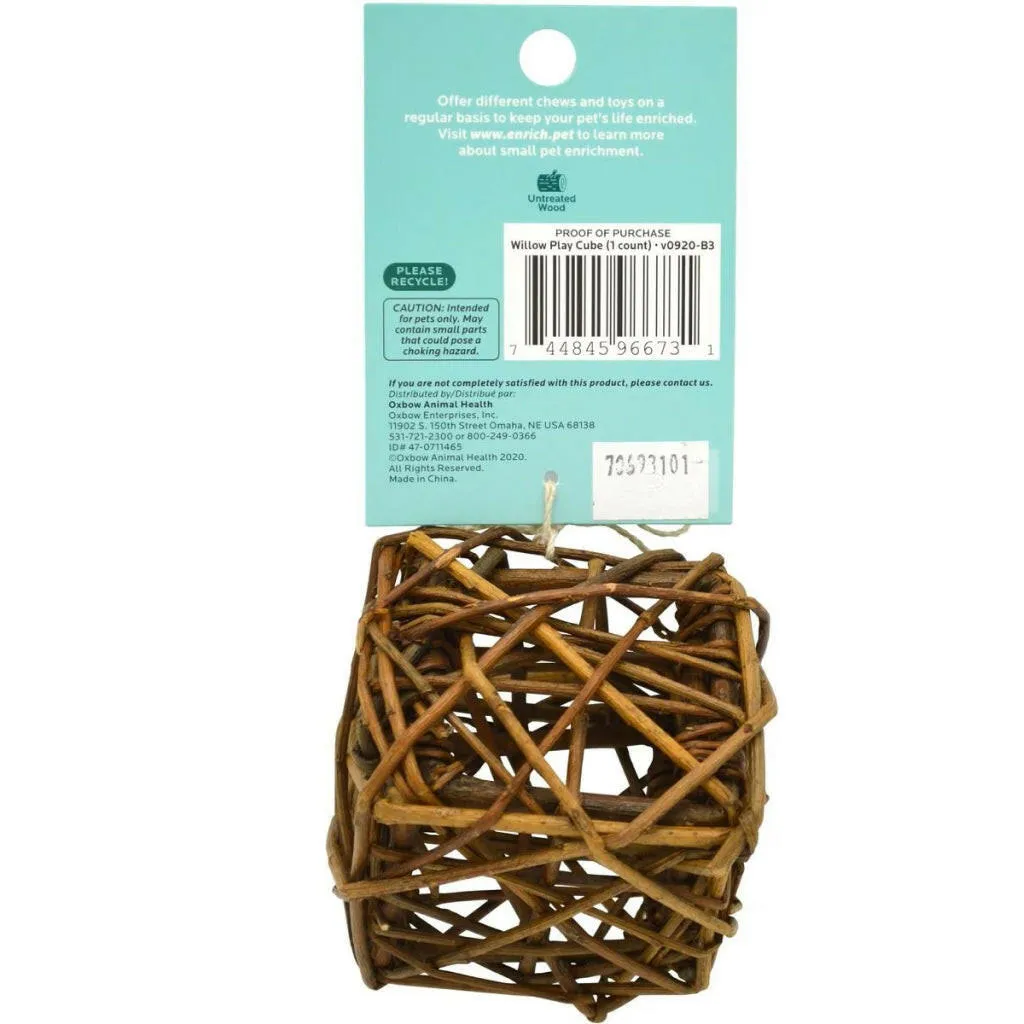 Oxbow Animal Health Enriched Life Willow Play Cube Small Animal Chew Toy