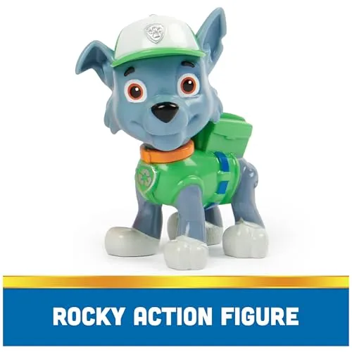 Paw Patrol, Rocky’s Recycle Truck, Toy Truck with Collectible Action Figure, Sustainably Minded Kids Toys for Boys & Girls Ages 3 and Up