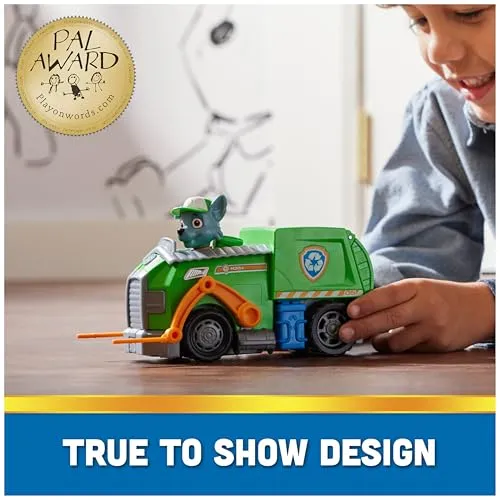 Paw Patrol, Rocky’s Recycle Truck, Toy Truck with Collectible Action Figure, Sustainably Minded Kids Toys for Boys & Girls Ages 3 and Up