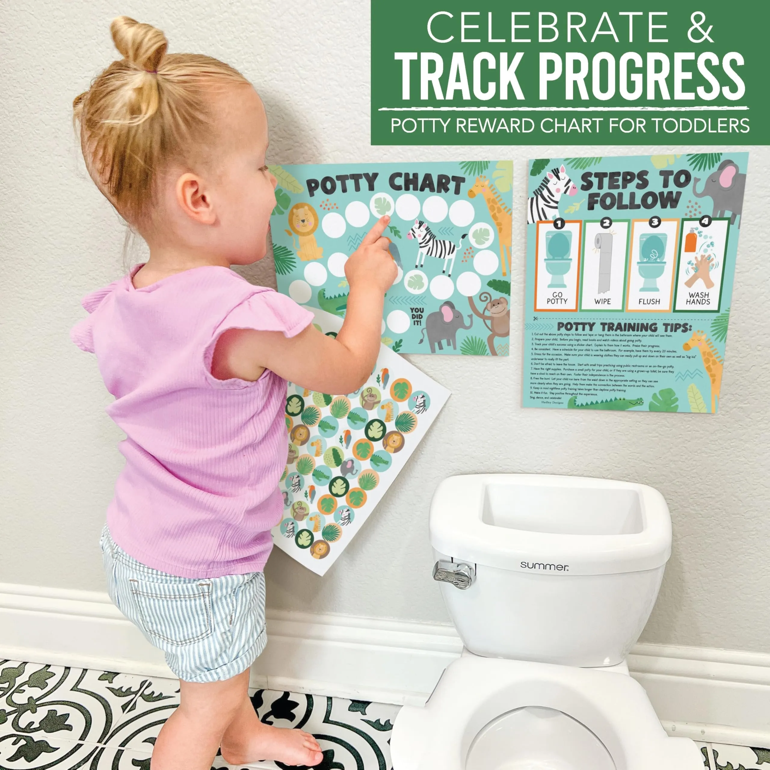 Safari Potty Training Chart | Sticker Charts | Early Education