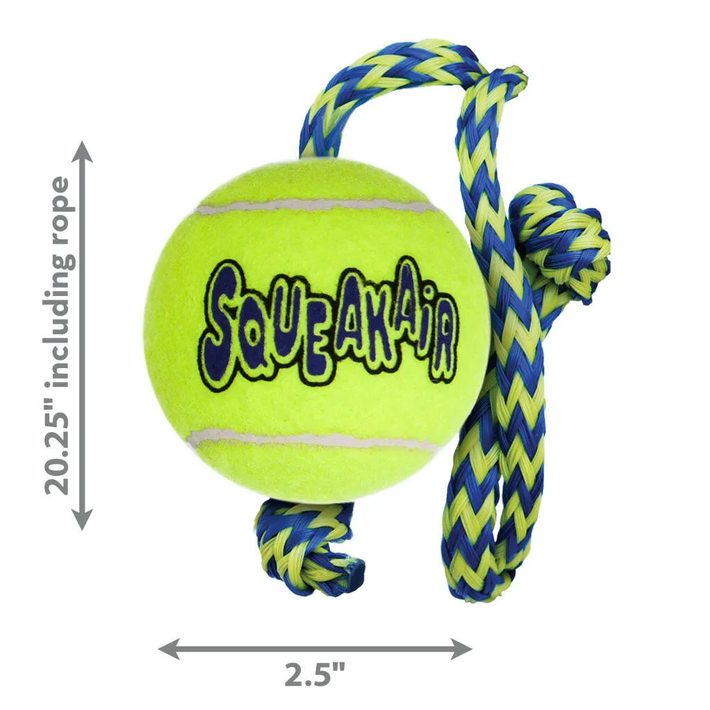 Shop Kong Squeakair Ball with Rope Dog Fetch Toy (Medium)