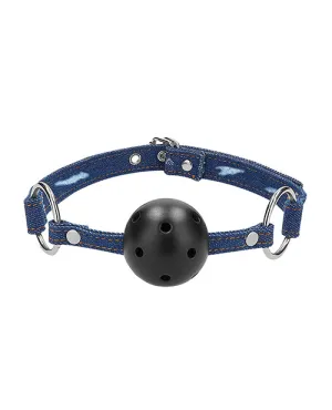 Shots Ouch Breathable Ball Gag W/denim Straps