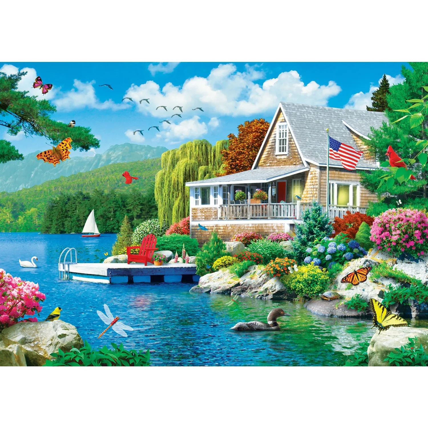 Signature Collection - Lakeside Memories 3000 Piece Jigsaw Puzzle - Flawed