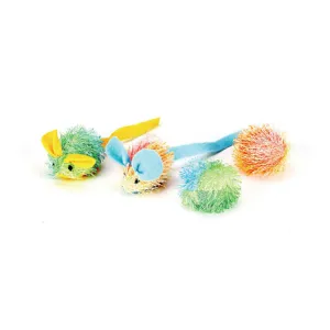 Spot Stringy Mice & Ball Cat Toy with Catnip, Assorted 2", 4-pack