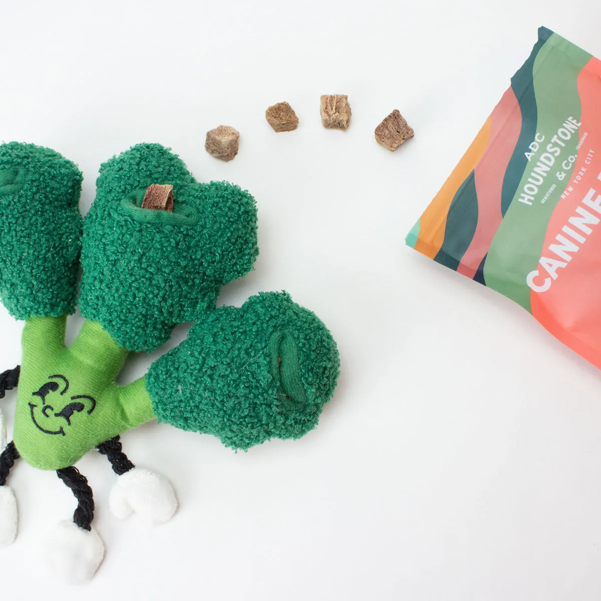 The "Eat Your Greens" Broccoli Interactive Dog Toy with Treat Pockets, Mental Stimulation Dog Toy